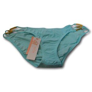 PilyQ Solid Dreamy Blue Goddess Bikini Turquoise Bottom